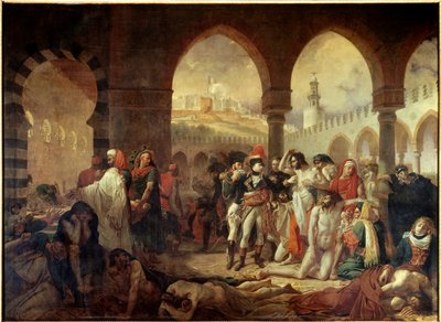 Egyiptom hadjárata (expedíciója) (1798-1801): „” Bonaparte Napóleon (1769-1821) Jaffa Pestiferes látogatása 1799. 11. 03.”” Antoine Jean Gros (1771-1835) festménye 1804 V. 5,23x7,15 m - Egyiptom hadjárata (1798-1801): Bonaparte Napóleon (1798-1801) 6 alkotó: Antoine Jean Gros