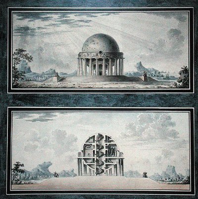 Tervezés egy Cosmopolite házához, 1783 (wc papíron) (részlet) (lásd még: 195241-195242, 196725-196726) alkotó: Antoine Laurent Thomas Vaudoyer