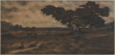 Bucks Near a Tree (wc papíron) alkotó: Antoine Louis Barye