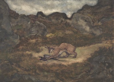 Caracal és Fácán, 1810-75. alkotó: Antoine Louis Barye