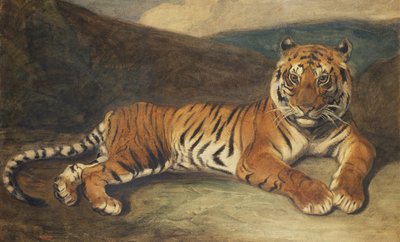 Tigris fekvő (wc papíron) alkotó: Antoine Louis Barye
