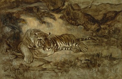 Tigris nyugalomban, 1850-70 körül alkotó: Antoine Louis Barye