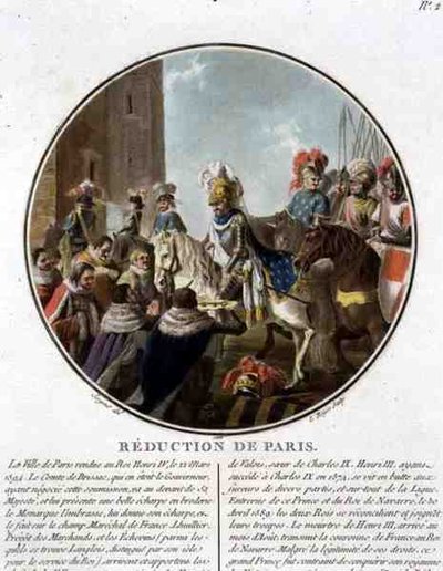 Párizs elfoglalása 1594-ben, Louis Roger metszete alkotó: Antoine Louis Francois (after) Sergent-Marceau