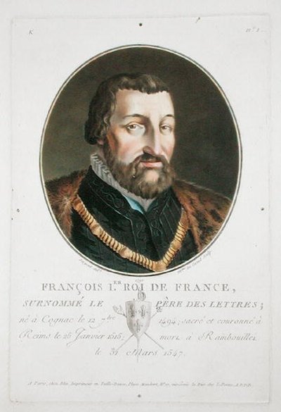 I. Ferenc (1494-1547) francia király alkotó: Antoine Louis Francois Sergent-Marceau