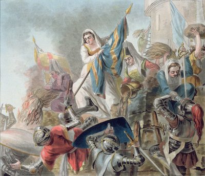 Jeanne Laisne mércét emel a burgogne-i férfiak ellen, vésette Morret (fl. 1790-1820) 1787 alkotó: Antoine Louis Francois Sergent-Marceau