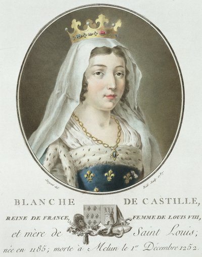 Blanche de Castille (1185-1252) portréja, amelyet Ride metszett, 1787 alkotó: Antoine Louis Francois Sergent Marceau