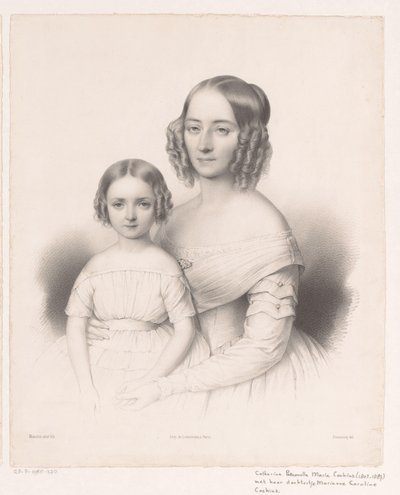 Catharina Petronella Maria Cochius portréja lányával alkotó: Antoine Maurin