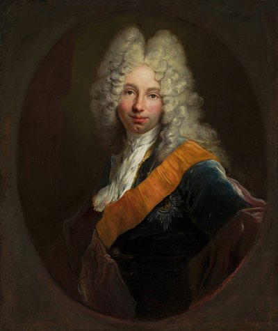 Lengyel:  Friedrich Wilhelm Kettler (1692-1711) (Portret mężczyzny w peruce i z orderem Czarnego Orła0 Friedrich Wilhelm Kettler (1692-1711) (Egy férfi parókás portréja a Fekete Sas Renddel). alkotó: Antoine Pesne