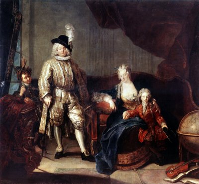 Von Erlach báró portréja családjával. Antoine Pesne (1683-1757) festménye, 1710 körül. Olaj, vászon. Német barokk stílusú művészet. Ermitázs Múzeum, Szentpétervár alkotó: Antoine Pesne