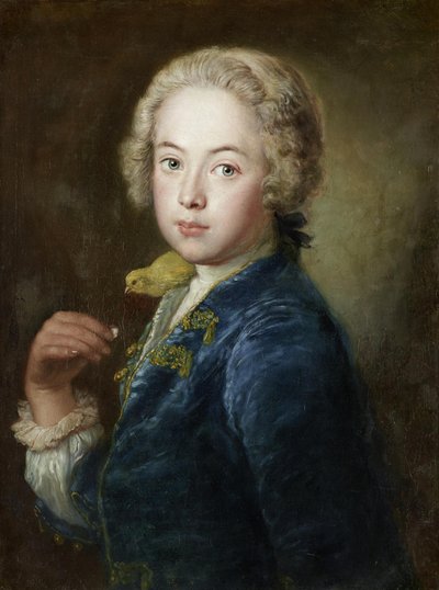 Vollrat (?) de Rège, a művész unokája, kanárimadárral alkotó: Antoine Pesne