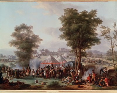 I. Napóleon császár bivakja, az ausztriai Ebersberg vár közelében 1809.04.05. (Festmény alkotó: Antoine Pierre Mongin