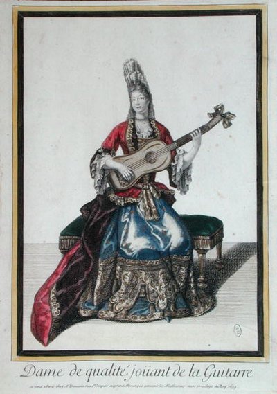 Lady játszik a gitáron alkotó: Antoine Trouvain