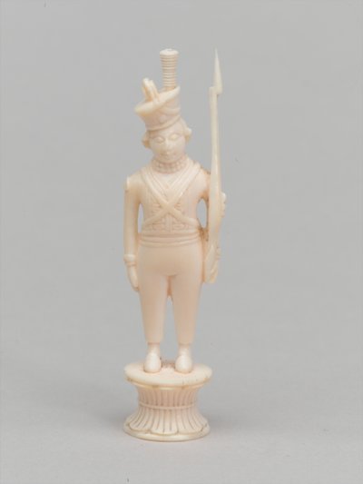 Fehér gyalog, sakkfigura, India, 1820 körül alkotó: Antoine Verard