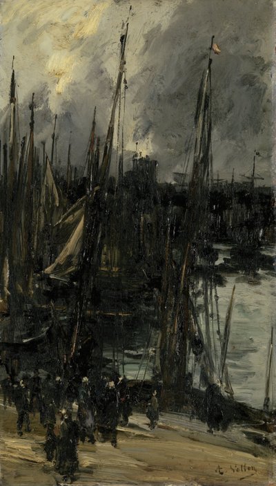 Kikötőre néző Dunkerque-ben (vagy Dieppe-ben?) alkotó: Antoine Vollon