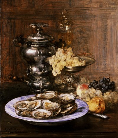 Csendélet osztrigával. Antoine Vollon (1833-1900) festménye Magángyűjtemény. alkotó: Antoine Vollon