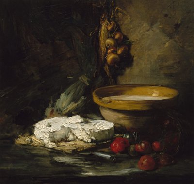 Csendélet sajttal, valószínűleg az 1870-es évek vége. alkotó: Antoine Vollon