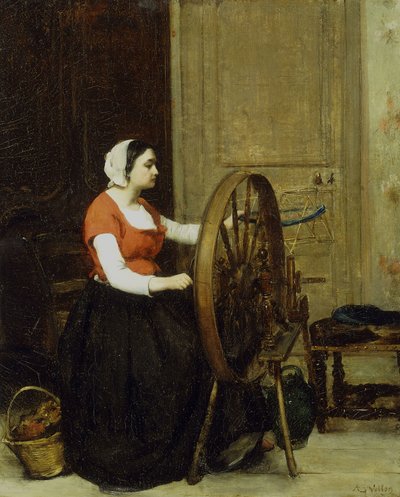 Nő és forgó kerék, 1860 körül? alkotó: Antoine Vollon