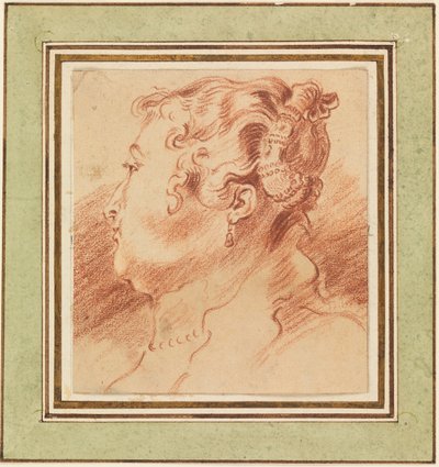 Tanulmány a női fejről alkotó: Antoine Watteau