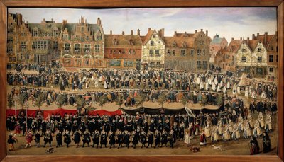 A brüsszeli Sablon szobalányainak felvonulása, 1635-40 körül (olaj, karton) alkotó: Antoine or Anthonis Sallaert