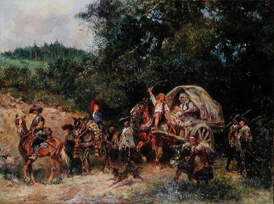 Táborkövetők, 1900 körül (olaj, vászon) alkotó: Anton Hoffmann