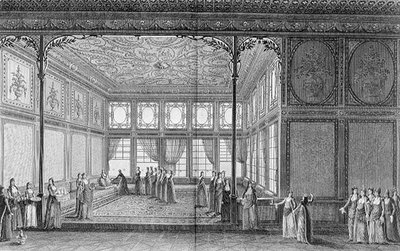Szultána Hadidge, Szelim nővére egy szalon belseje a Topkapi palotában alkotó: Anton Ignaz (after) Melling