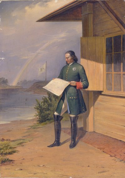 I. Péter a Néva folyó partján, 1843 alkotó: Anton Ivanovich Ivanov