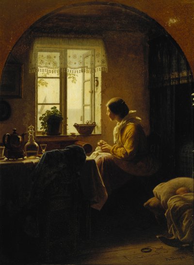 Az ablaknál, alkotó: Anton Laurids Johannes Dorph