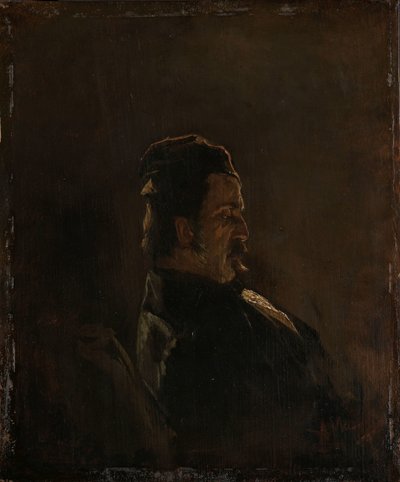 Pieter Frederik van Os festő portréja alkotó: Anton Mauve (signed by artist)