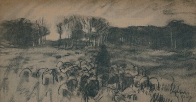 Vázlat egy pásztorról és nyájáról, XIX alkotó: Anton Mauve