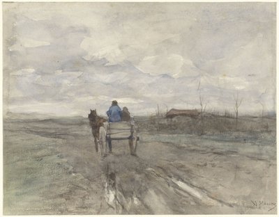 Farm kocsi egy országúton alkotó: Anton Mauve