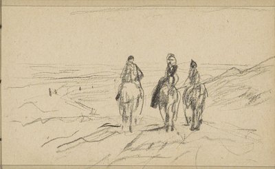 Három lovas a dűnék között alkotó: Anton Mauve