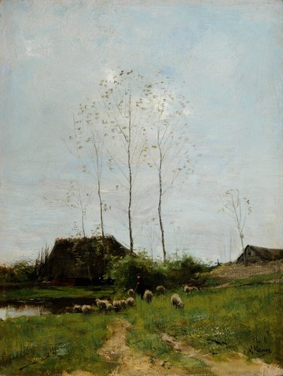 Táj pásztorral és juhokkal (olaj, vászon) alkotó: Anton Mauve