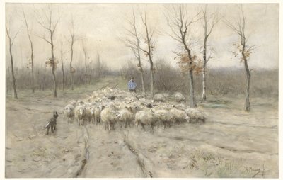 A birkacsorda a Laren melletti jószágon alkotó: Anton Mauve