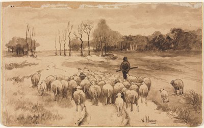 Pásztor a nyájával, c. 1870. alkotó: Anton Mauve