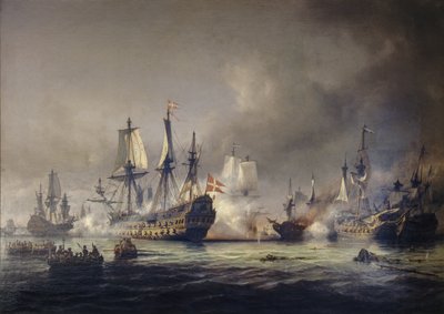 Az 1677-es Køge Bugtban vívott tengeri csata egyik epizódja alkotó: Anton Melbye