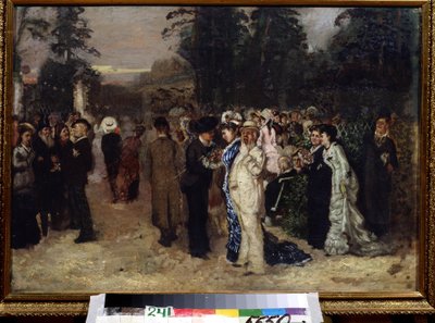 Nyilvános ünnepségek a Sokolniki Parkban (Moszkva) (Nyilvános mulatság Sokolnikiben). Nyikolaj Pavlovics Csehov (1859-1889) festménye. Olaj, vászon, orosz művészet. Állami Központi Irodalmi Múzeum, Moszkva. alkotó: Anton Pavlovich Chekhov