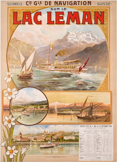 Lac Leman (Genfi-tó) reklámplakát, Svájc alkotó: Anton Reckziegel