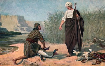 Tóbiás és az angyal (színes litó) alkotó: Anton Robert Leinweber