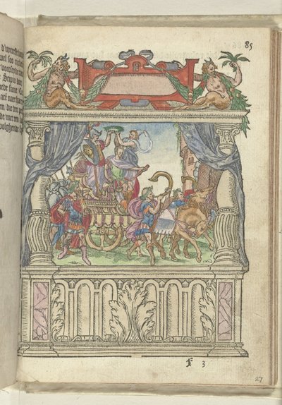 Allegorikus jelenet a színpadon a Steenweg végén, 1578 alkotó: Antoni van Leest