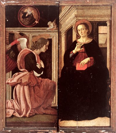 Angyali üdvözlet (tempera a panelen) alkotó: Antoniazzo Romano