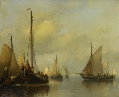 Halászhajók nyugodt vízen alkotó: Antonie Waldorp