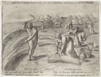 Aratás Gabonatermesztés (sorozat címe) alkotó: Antonie Wierix (II) (possibly)