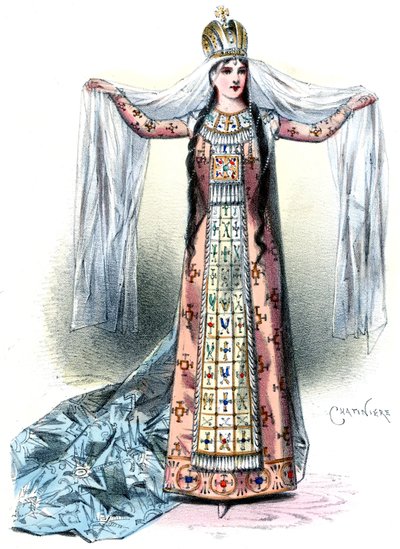 Massenet - Esclarmonde - Sibyl Sanderson, Esclarmonde szerepe, prológus 1. tabló - Antonin-Marie Chatinière, 1889 alkotó: Antonin Marie Chatiniere