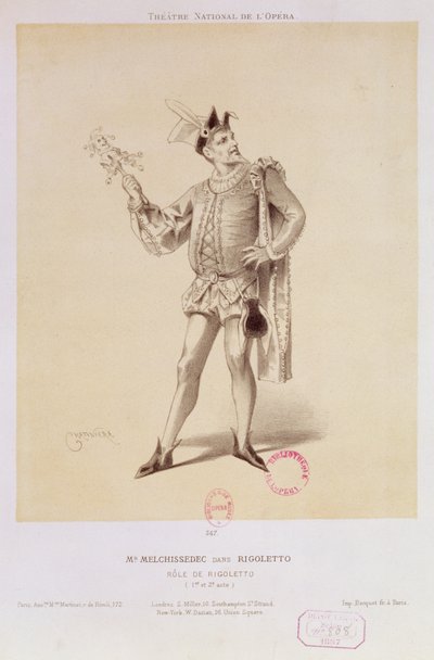 Melchissedec úr portréja, mint Rigoletto Verdi Rigolettóban alkotó: Antonin Marie Chatiniere
