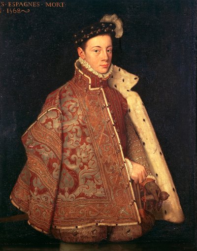 Don Carlos, Asztúria hercegének portréja (olaj, vászon) alkotó: Antonio (studio of) (attr. to) Moro