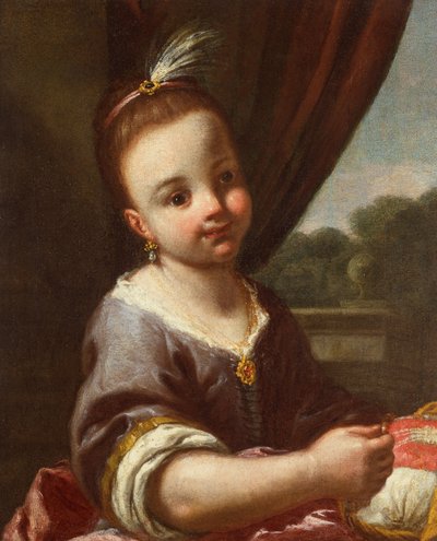 Lány kosárral (olaj, vászon) alkotó: Antonio Amorosi