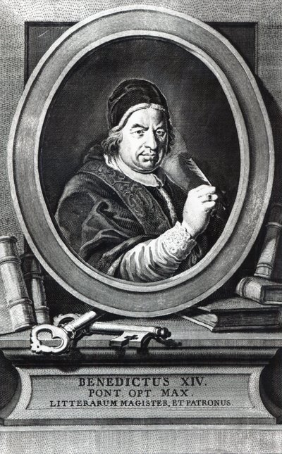XIV. Benedek pápa (metszet) alkotó: Antonio Baratti