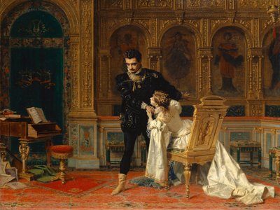 Jelenet Schiller Fiescójából (IV. felvonás, 14. jelenet) alkotó: Antonio Barzaghi-Cattaneo