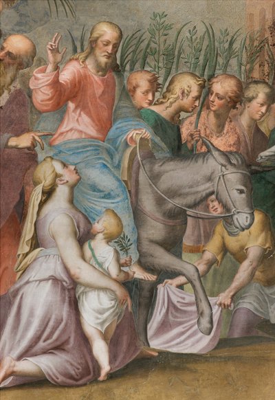 Apse, Antonio Campi, Jézus bejárata Jeruzsálembe 1582-84, Részlet alkotó: Antonio Campi