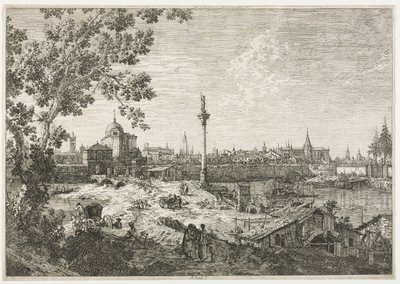 Panoráma egy város a folyón. alkotó: Giovanni Antonio Canal